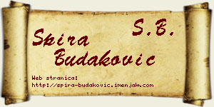 Spira Budaković vizit kartica